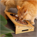 Bamboo Wooden Pet Feeder