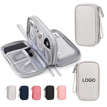Double Layers Travel Electronic Accessories Organizer Pouch