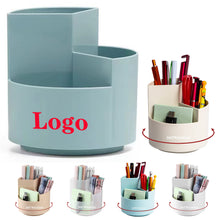 Desk 3 Slots 360-Degree Spinning Pencil Pen Holder