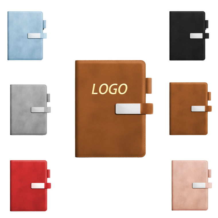PU Leather Mirror Flip 240-Page Notebook