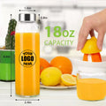 18 Oz Clear Glass Bottle With Stainless Steel Lid