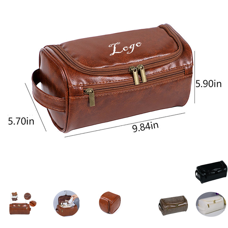 Pu Storage Cosmetic Bag With Handle
