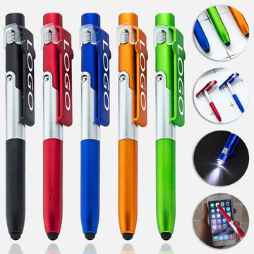 4 In 1 Led Folding Ballpoint Pen Phone Stand Holder