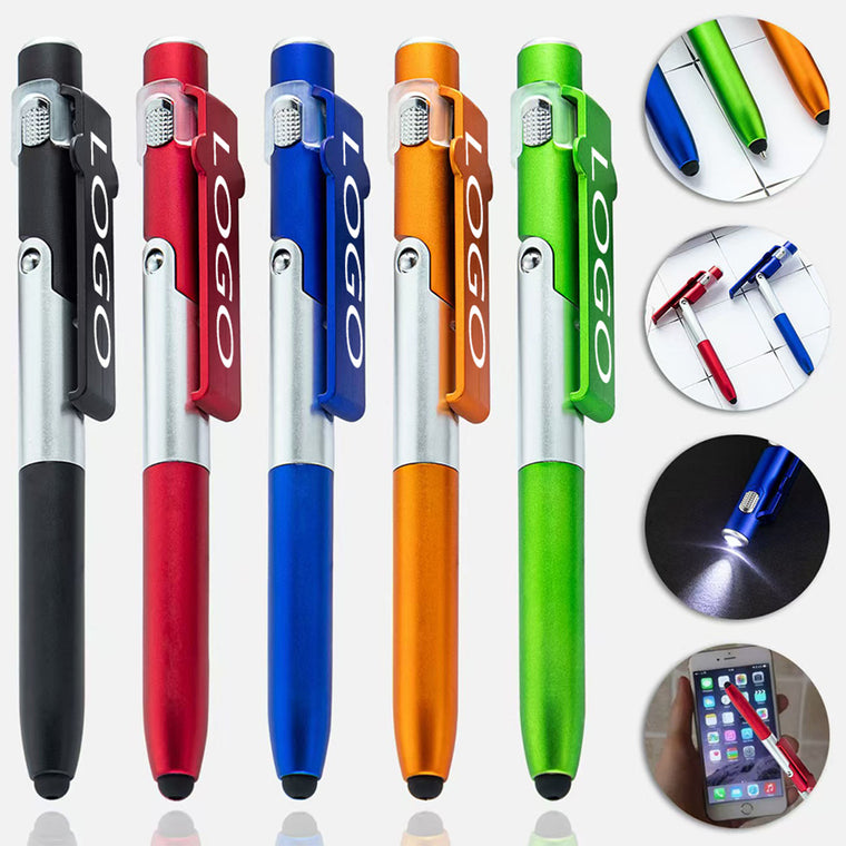 4 In 1 Led Folding Ballpoint Pen Phone Stand Holder