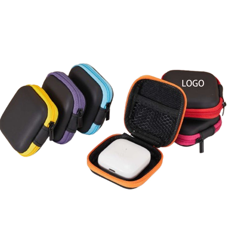 Zipper EVA Square Earphone Storage Case Cable Organizer