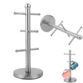 Stainless Steel Countertop Mug Tree With 6 Hooks