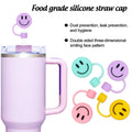 Smile Face Straw Covers Silicone Customizable