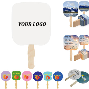 Custom Wooden-Handled Paper Fans
