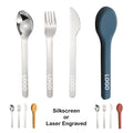 3 Piece Stainless Steel Utensil Set With Silicone Case