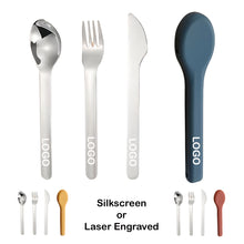 3 Piece Stainless Steel Utensil Set With Silicone Case