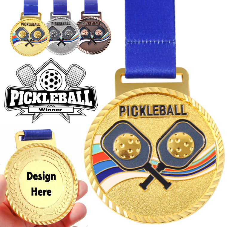 Custom Metal Pickleball Medal With Lanyard Moq 10