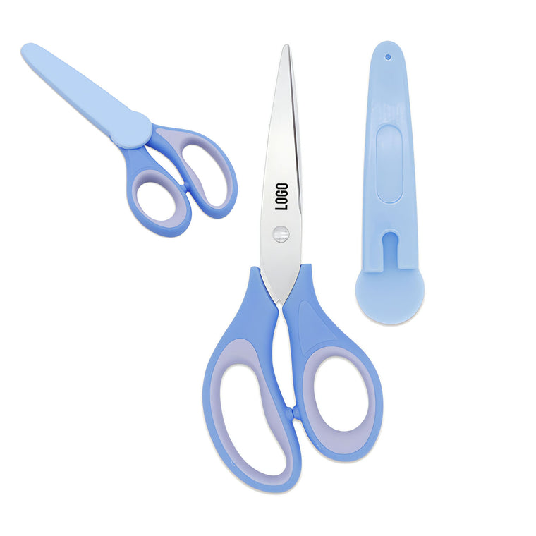 Student Scissors with Rubber Grip and Protective Sheath