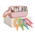 10 Pcs Foldable Plastic Hangers W/1 Pcs Storage Cosmetic Bag