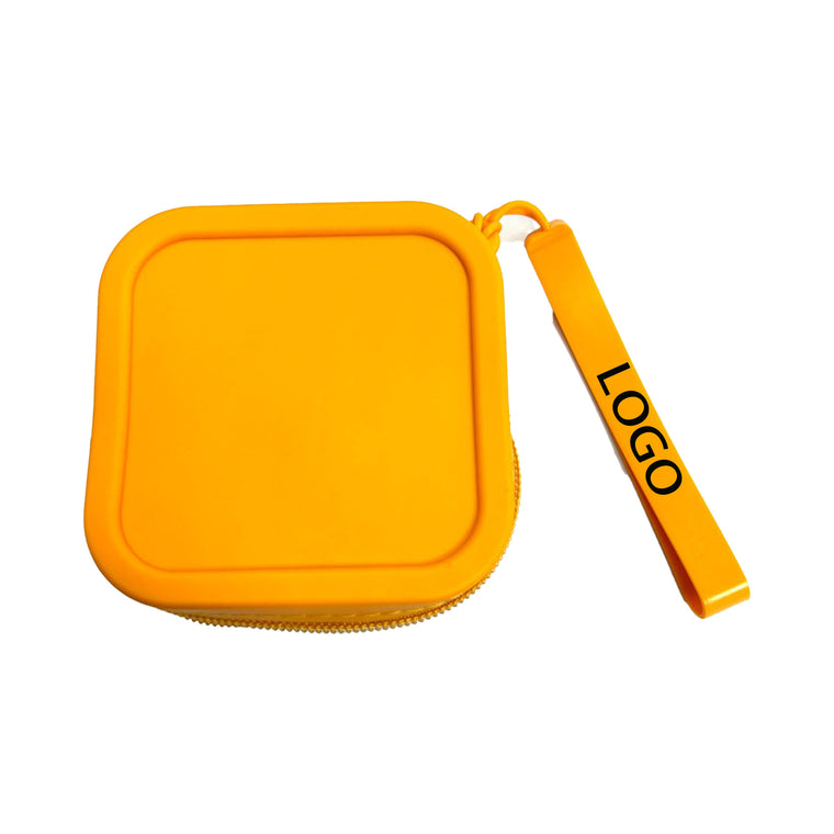 Portable Square Silicone Zipper Coin Purse